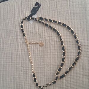 NWT True Love Chain Belt In Gold And Black SZ S/M